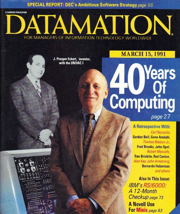 The cover of the journal Datamation from 1991.