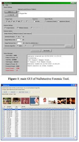GUI of NuDetective Forensic Tool