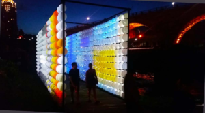Balloon pixels create an illuminated physical manifestation