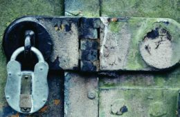 close-up of old lock on door for Cybertrust