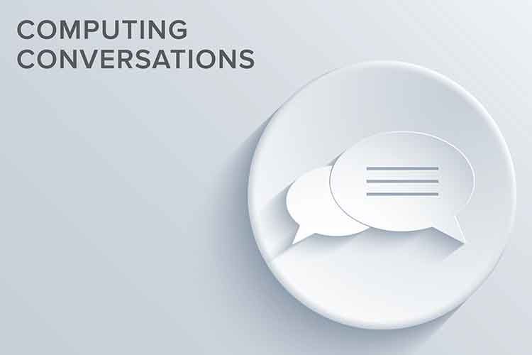 white on white speech bubble for Computing Conversations print column
