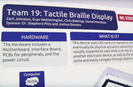 Screen shot from multimedia extra, Tactile Braille Display, from November 2016