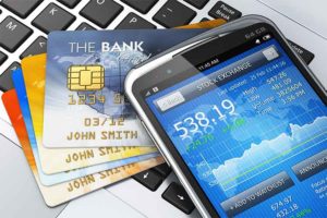 graphical illustration of credit cards and smart devices