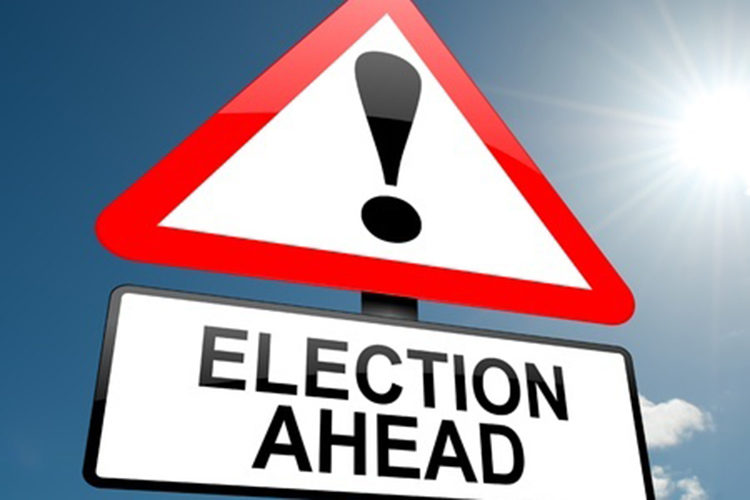 election ahead sign